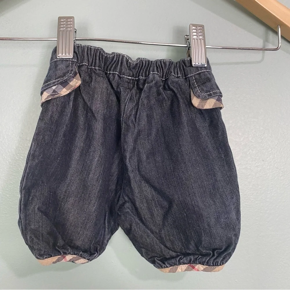 Burberry Baby Pants Denim‎ Nova Check Plaid Sz 1 M